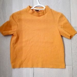 Small yellow crew neck crop top, Zara